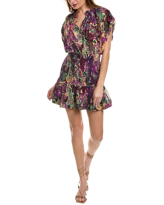 A.L.C. Carly Silk Mini Dress Casual High-Waist Mini Dress