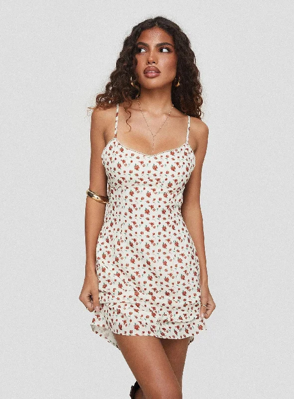 Amante Mini Dress Floral Chic Mini Dress with V-Neck