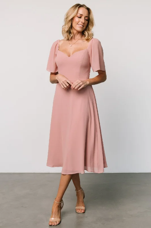 Colette Sweetheart Midi Dress | Blush Comfortable Stretch Midi Dress