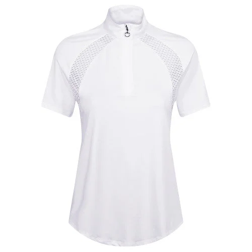 Equetech Signature Ladies Cool Competition Shirt Elegant Lace-Trimmed Short Shirt
