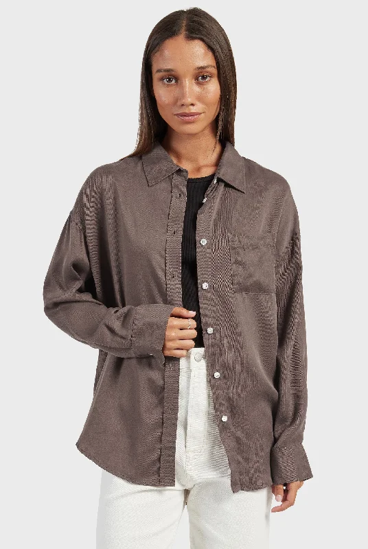 Greta Relaxed Shirt Comfortable Stretch Short Shirt