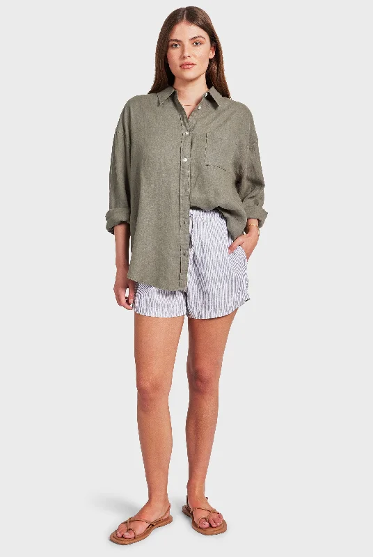 Hampton Linen Shirt Trendy Summer Short Sleeve