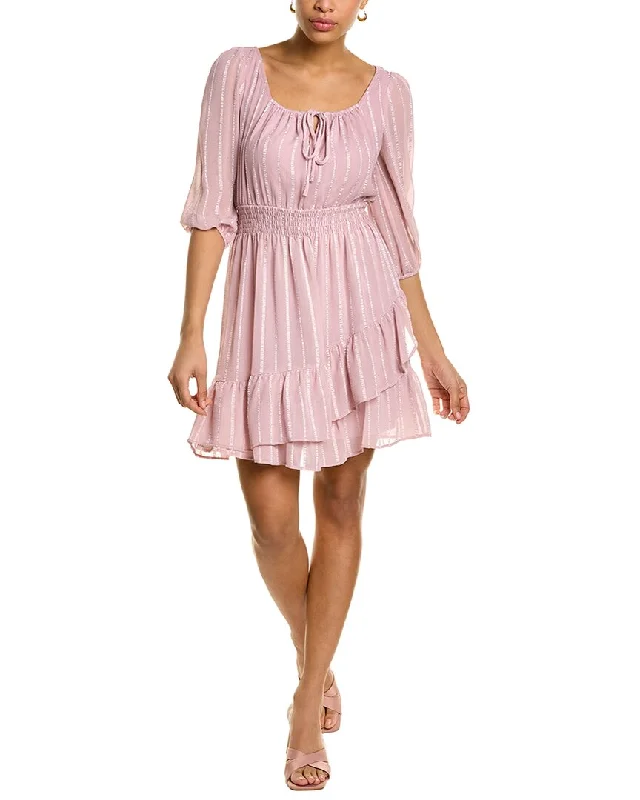 MAISON TARA Crinkle Chiffon Mini Dress Stylish Sweetheart Mini Dress