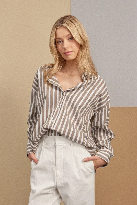 Mia Stripe Shirt Soft Cotton Short Tee