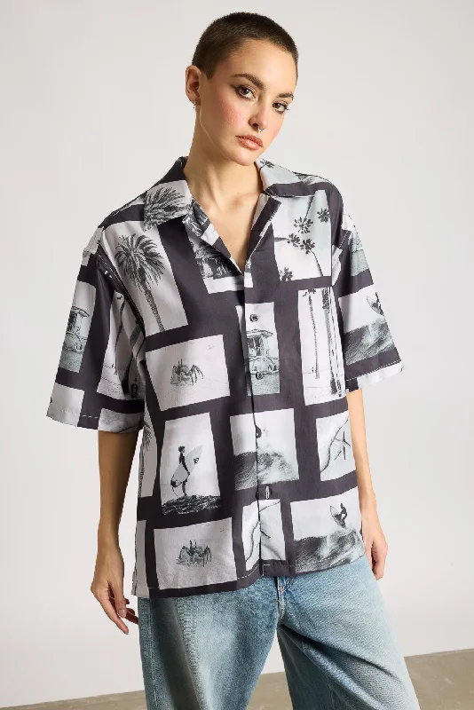 Monochrome Tidal Women's Shirt Soft Cotton Short Shirt