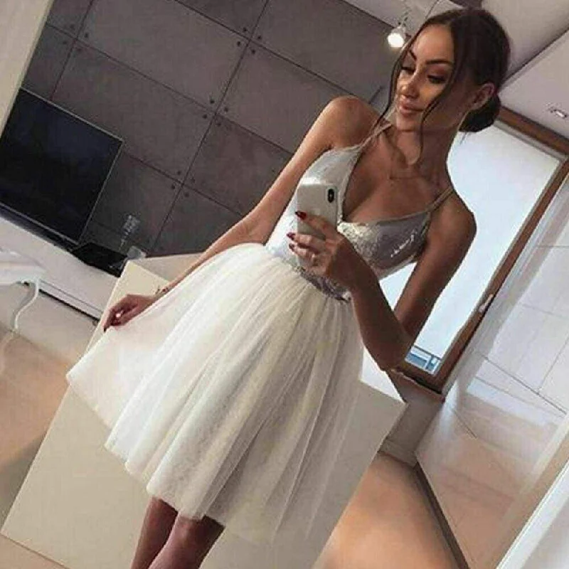 FashionSierra - New Fashion Women Summer Sleeveless Sequin Deep V-neck Bridesmaids Dress Casual Party Beach Midi Dress Sundress Fashionable Plaid Midi Dress