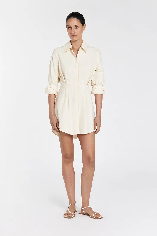 RACHEL BUTTER SHIRT MINI DRESS Trendy Floral Mini Dress