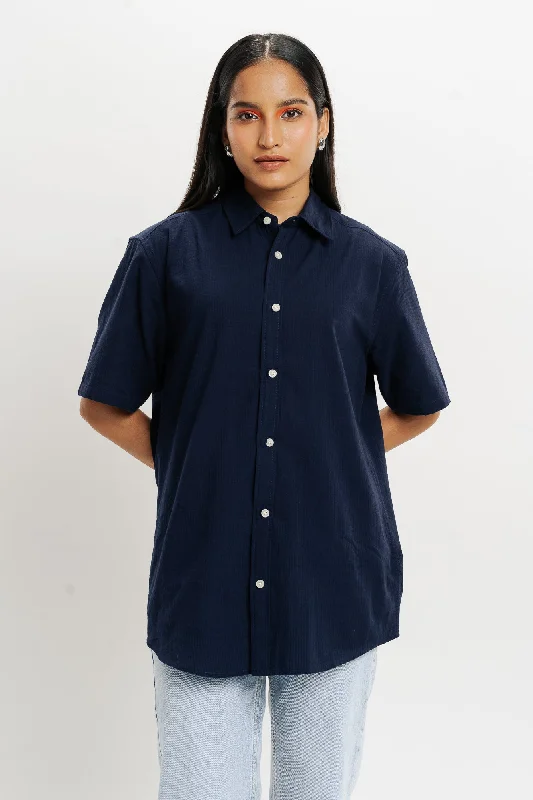 Regular Fit Short Sleeve Shirt Classic Cropped Short Sleeve