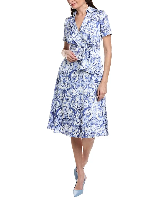 Tahari ASL Midi Dress Chic Floral Print Midi Dress