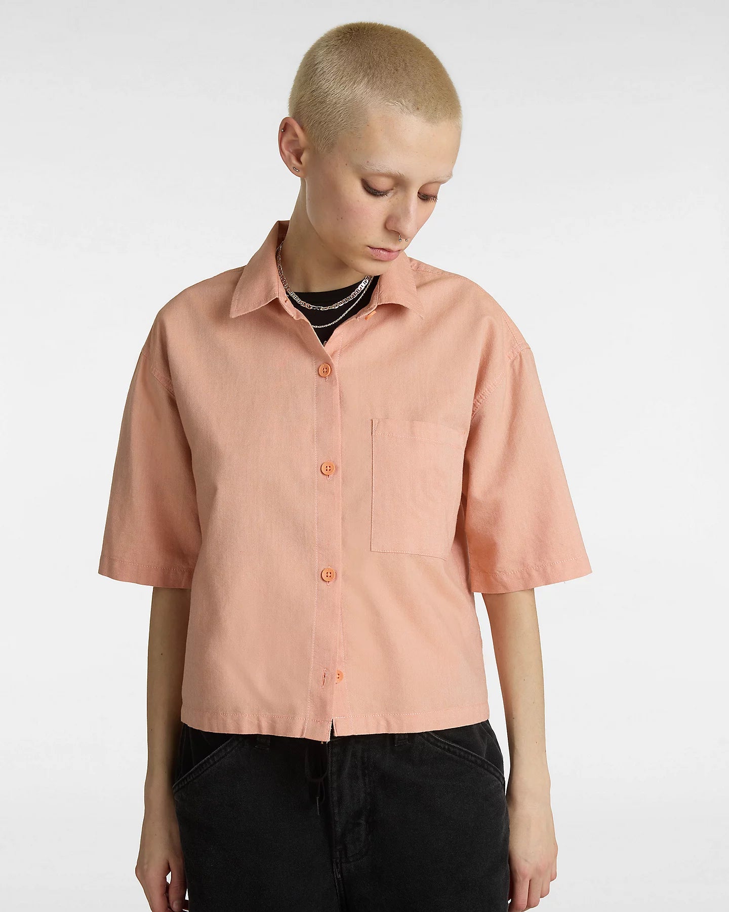 Mcmillan Shirt in Copper Tan Comfortable Ribbed Short Sleeve