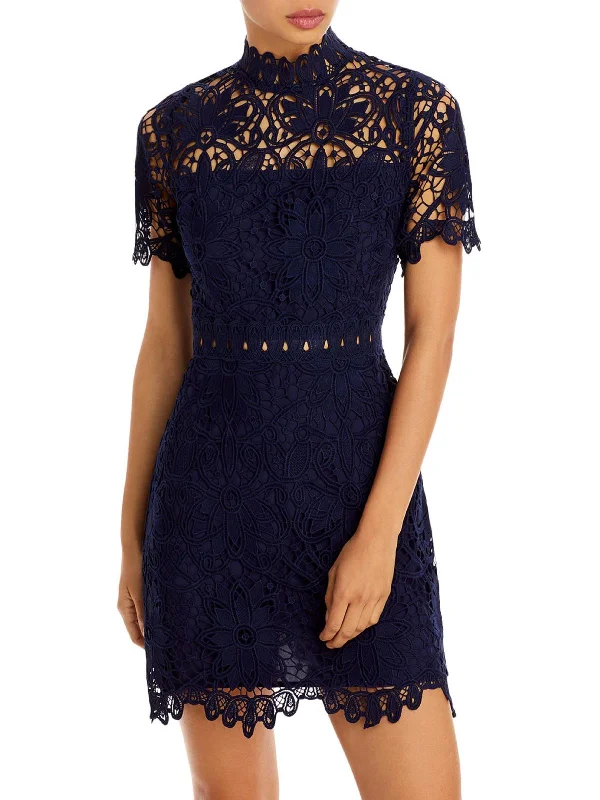 Womens Lace Short Mini Dress Fashionable Party Mini Dress