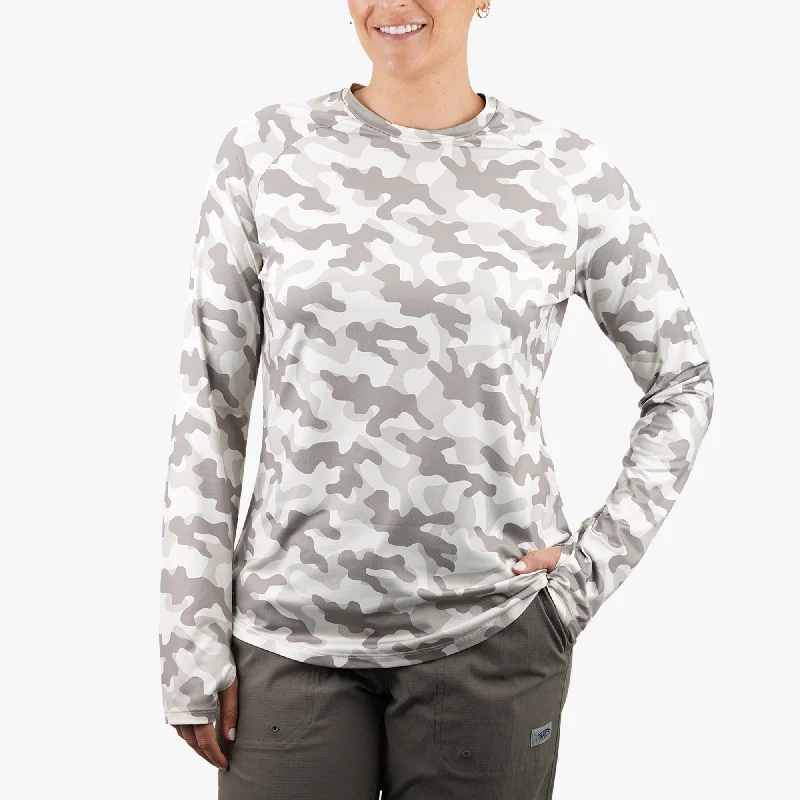 Women's Tactical Camo  LS Performance Shirt Cozy Loose Fit Short Sleeve