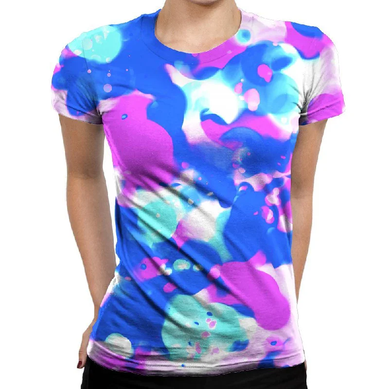 Abstract Splatter Womens T-Shirt Boxy Fit Fitted Loose