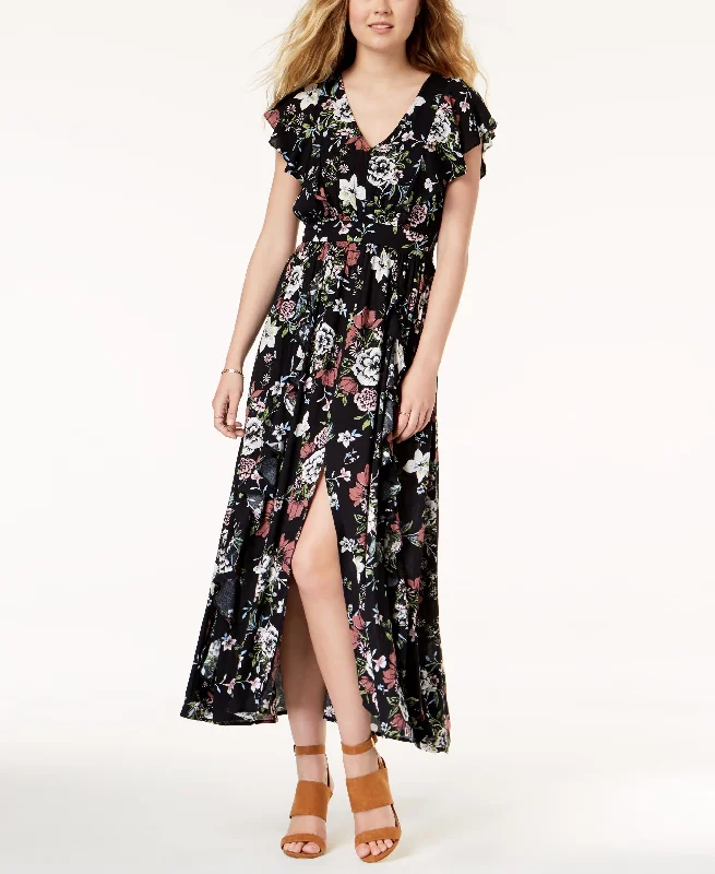 American Rag Juniors Printed Ruffled Maxi Dress Chic Off-Shoulder Maxi Dress