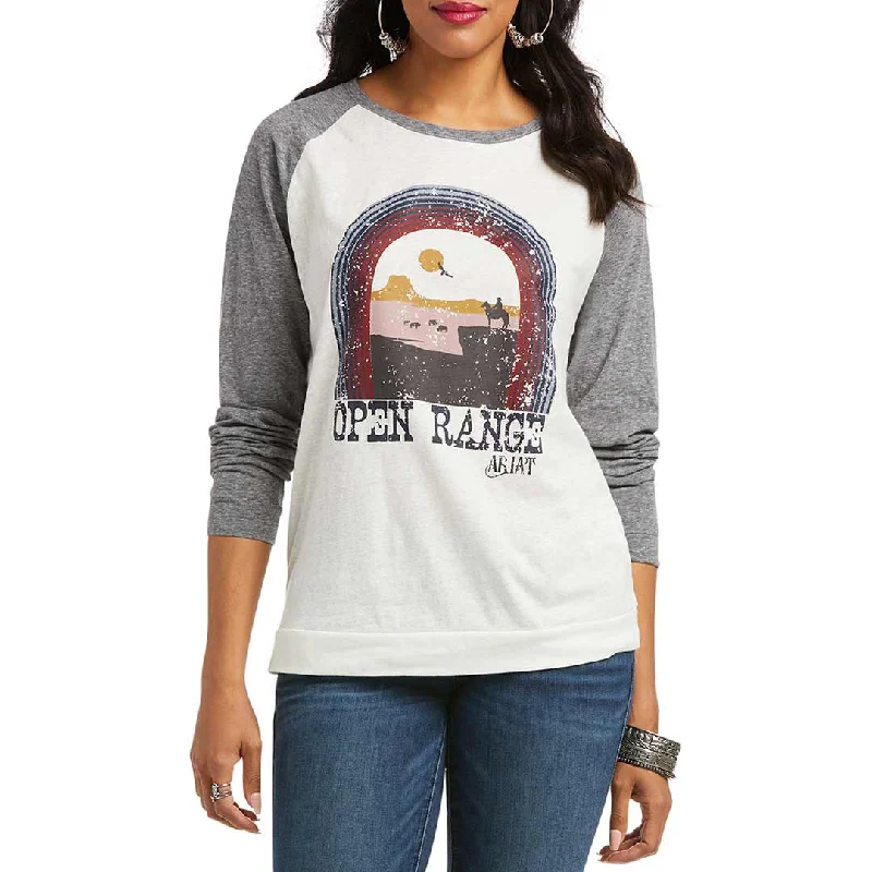 Ariat Women's Open Range Baseball T-Shirt Handmade Hand-knitted Hand-woven