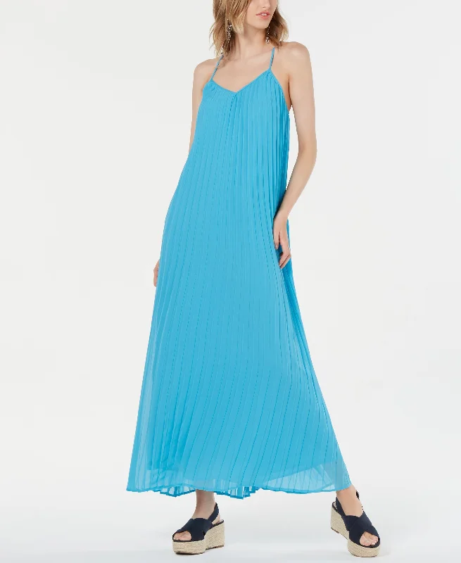 Pleated Maxi Dress Elegant Sleeveless Maxi Dress