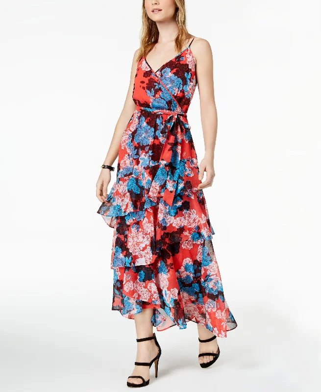 Ruffled Maxi Dress Elegant Silk Maxi Dress