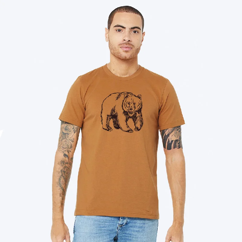 Bear Unisex T-shirt Mesh Blend Leather Blend Suede Blend