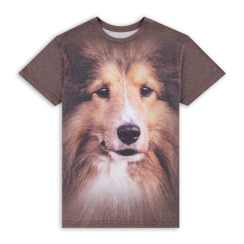 The Big Face Collie T-Shirt Mesh Canvas Denim