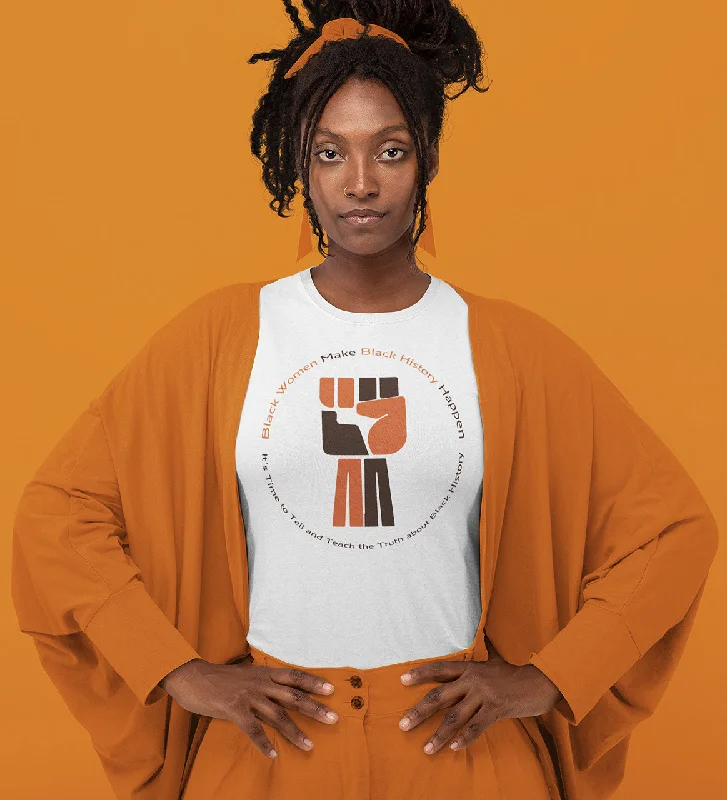 Black Women Make Black History Happen Women's T-Shirt - Fist - 2 Plaid T-Shirt Polka Dot Checkered