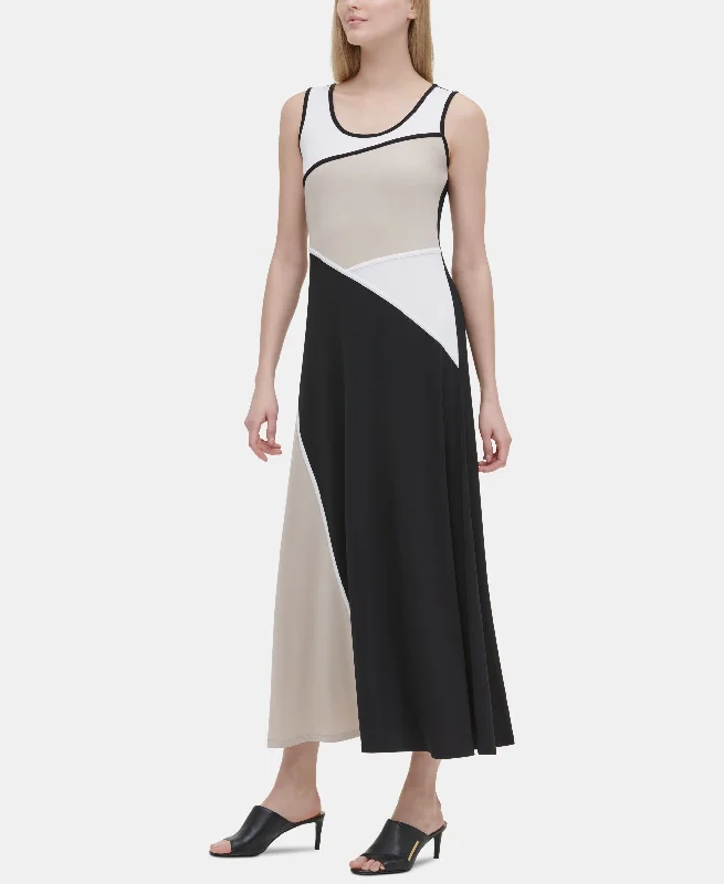 Calvin Klein Colorblocked Maxi Dress Comfortable T-Shirt Maxi Dress