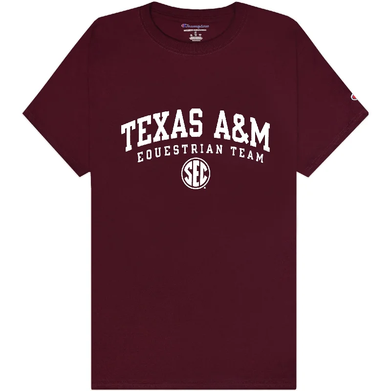 Texas A&M Champion Equestrian SEC T-Shirt Ribbed T-Shirt High Neck Heavyweight