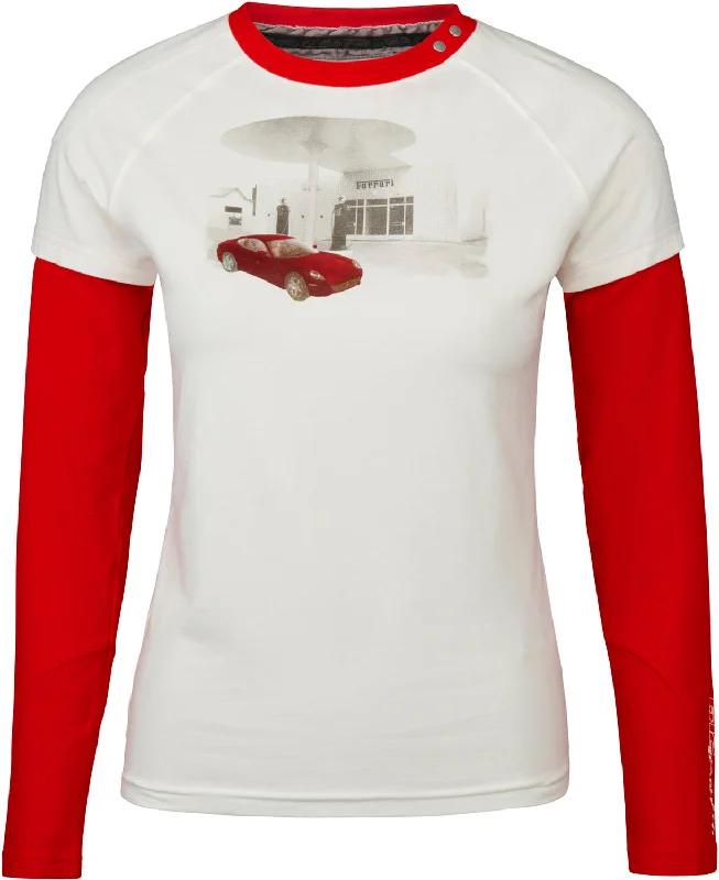 T-SHIRT Formula One 1 Scuderia Ferrari F1 Team 612 Longsleeve NEW! Tee Ladies M Knit Fabric Woven Fabric Fleece Fabric