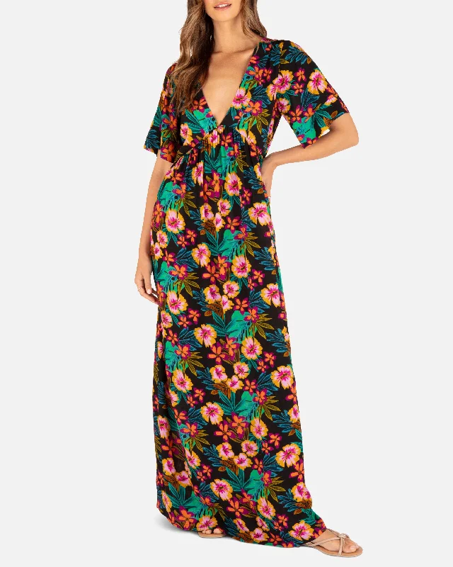 Fiji Fantasy Maxi Dress Comfortable Maxi Dress with Sleeves