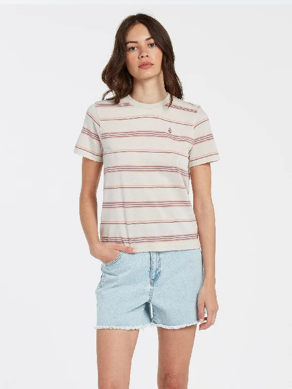 Flash Of Light T-shirt - BONE Striped Floral Plaid