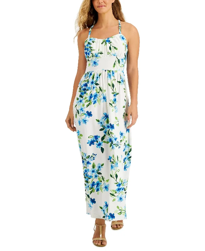 Jamie Layla Petite Floral Print Empire Maxi Dress Fashionable High-Low Maxi Dress