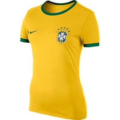 Nike CBF Brasil Women's Core Tee Ribbed Striped Patterned