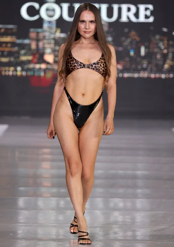 Olya One Piece Swimsuit - Cut Out Swimsuit with Skirt