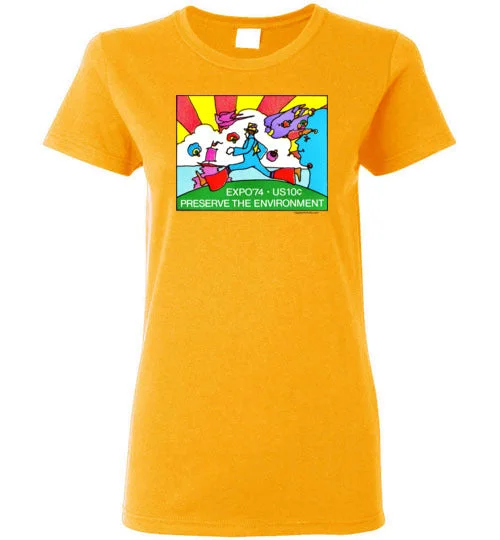 Peter Max's Cosmic Runner Woman's T-Shirt Hooded Caped Shawl Collar