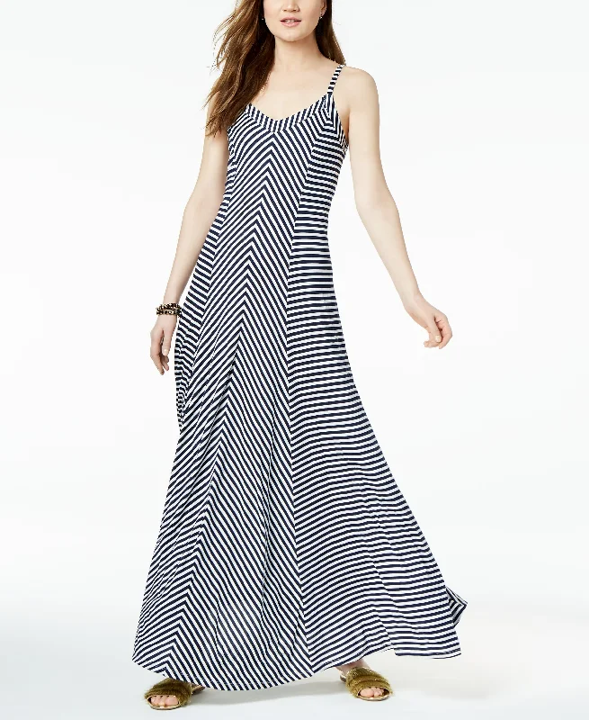 Petite Embellished Striped Maxi Dress Elegant Silk Maxi Dress