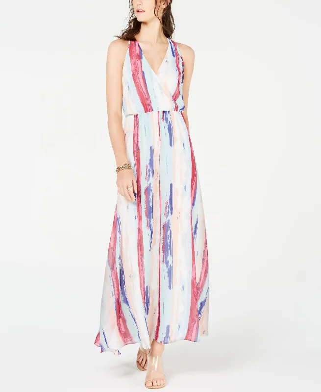 Petite Rainbow Maxi Dress Fashionable Button-Down Maxi Dress