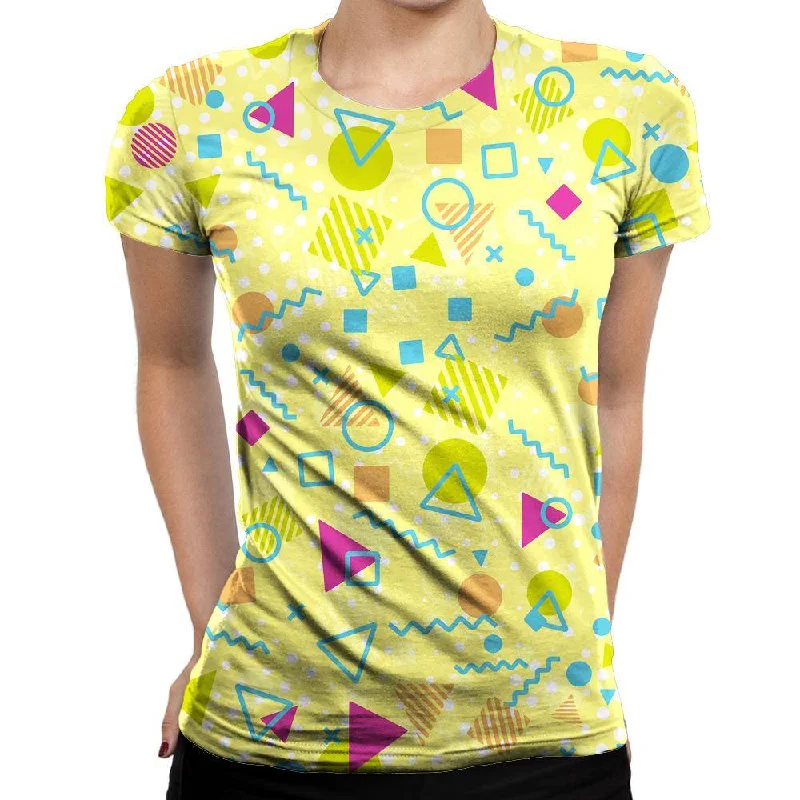 Playful Shapes Womens T-Shirt Polka Dot Checkered Tartan