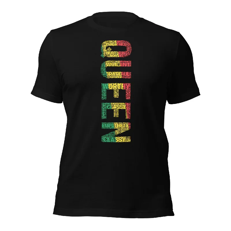 QUEEN (Vertical) Pan African Inspired Short-Sleeve Unisex T-Shirt Basic T-Shirt Crew Neck Short Sleeve