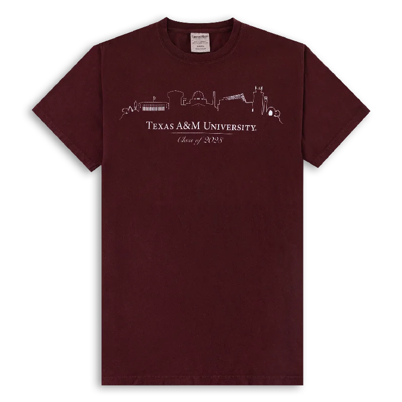 Texas A&M University Skyline 2028 T-Shirt Plaid T-Shirt Polka Dot Checkered