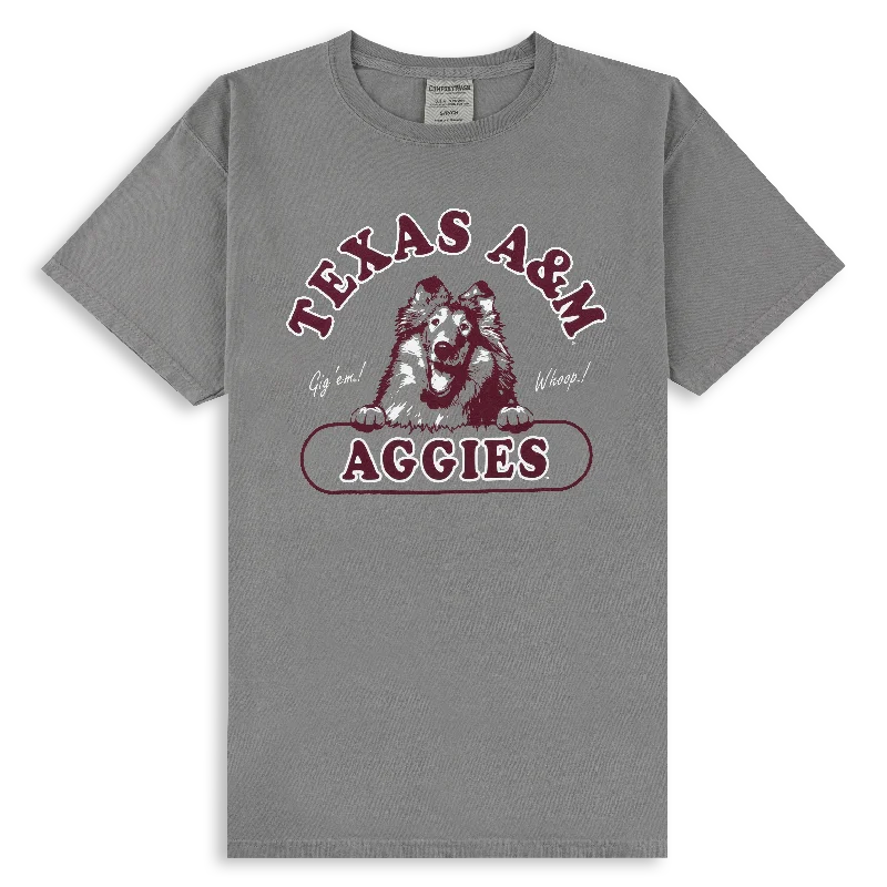 Texas A&M Aggies Smiling Reveille T-Shirt Collared Crew Neck Turtle Neck