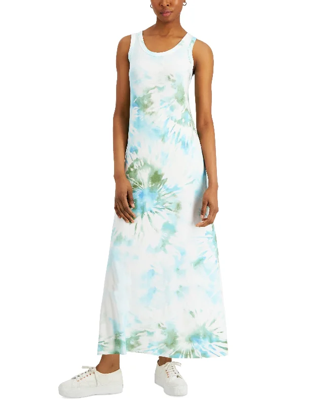 Style & Co Petite Tie Dye Maxi Dress Trendy Ruffled Maxi Dress