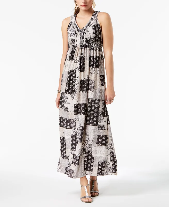 Style & Co Printed Maxi Dress Comfortable Fit-and-Flare Maxi Dress