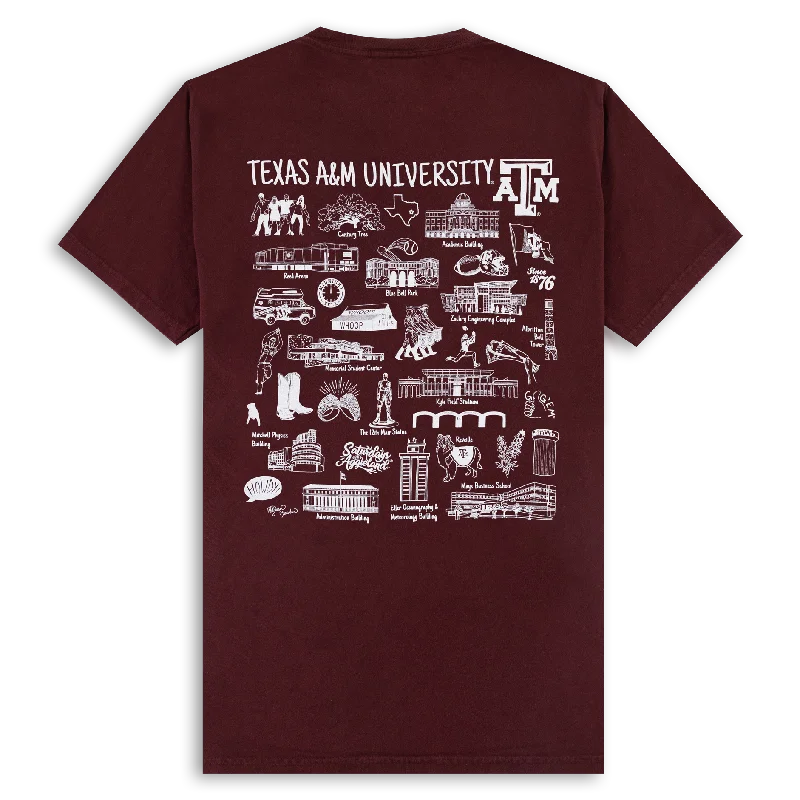 Texas A&M University Traditions T-Shirt Embroidered Appliqued Beaded