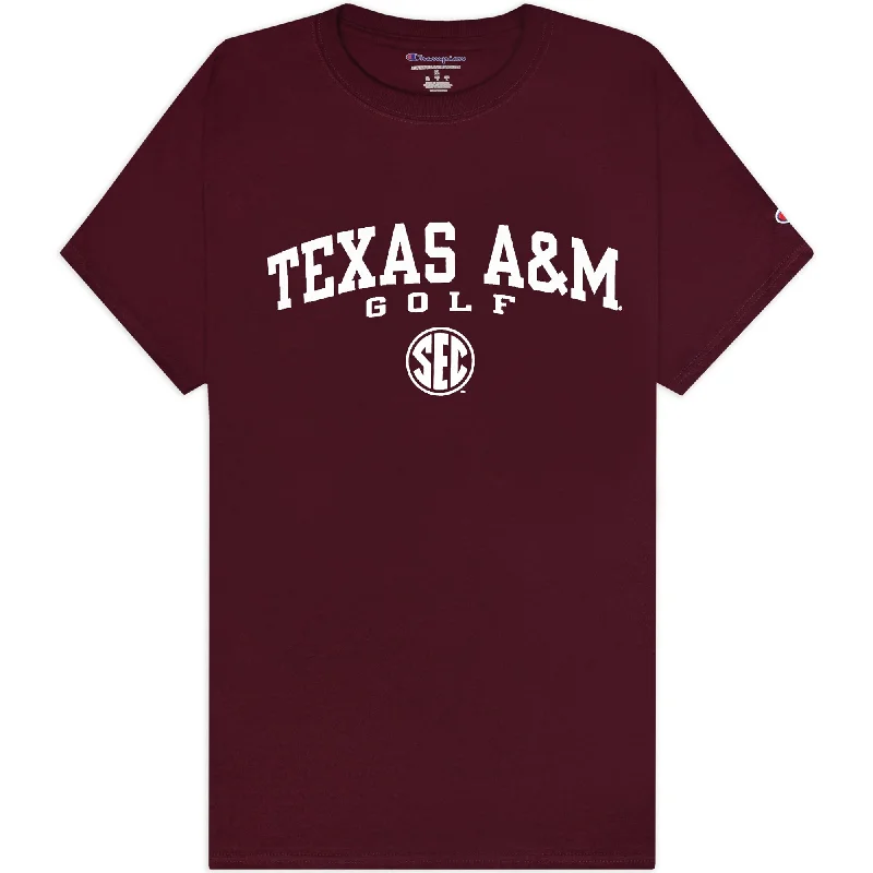 Texas A&M Champion Golf SEC T-Shirt Polka Dot Checkered Tartan