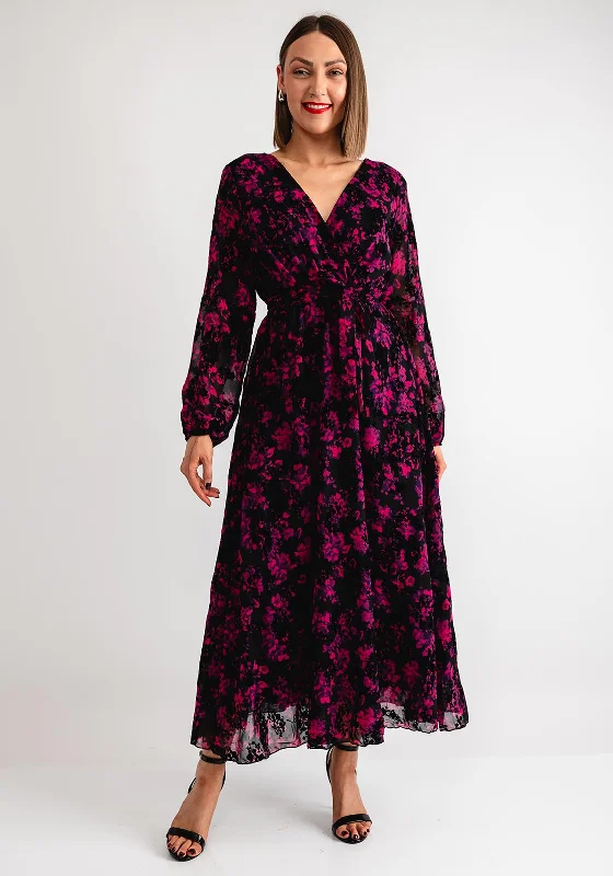 Serafina Collection Floral Maxi Dress, Black and Pink Classic Strapless Maxi Dress