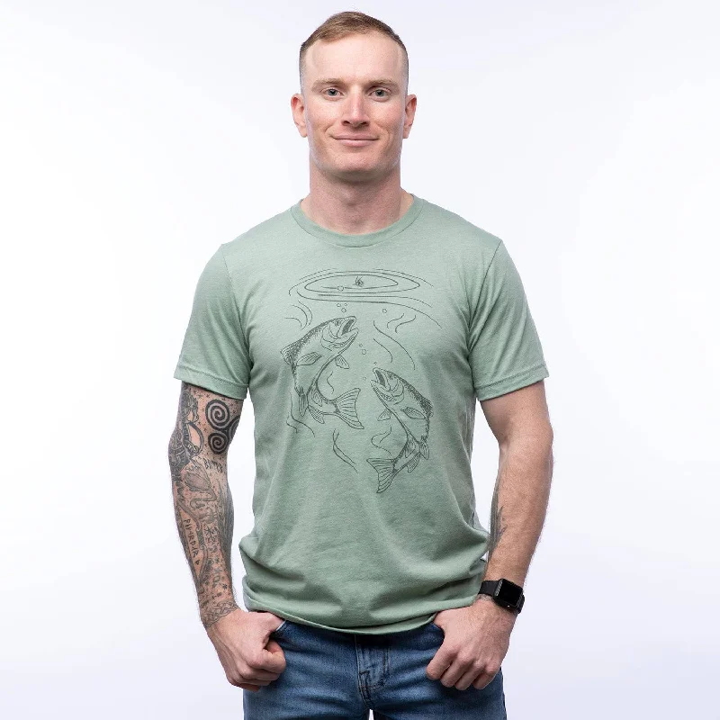 Trout Unisex T-shirt V-Neck T-Shirt Long Sleeve Cotton