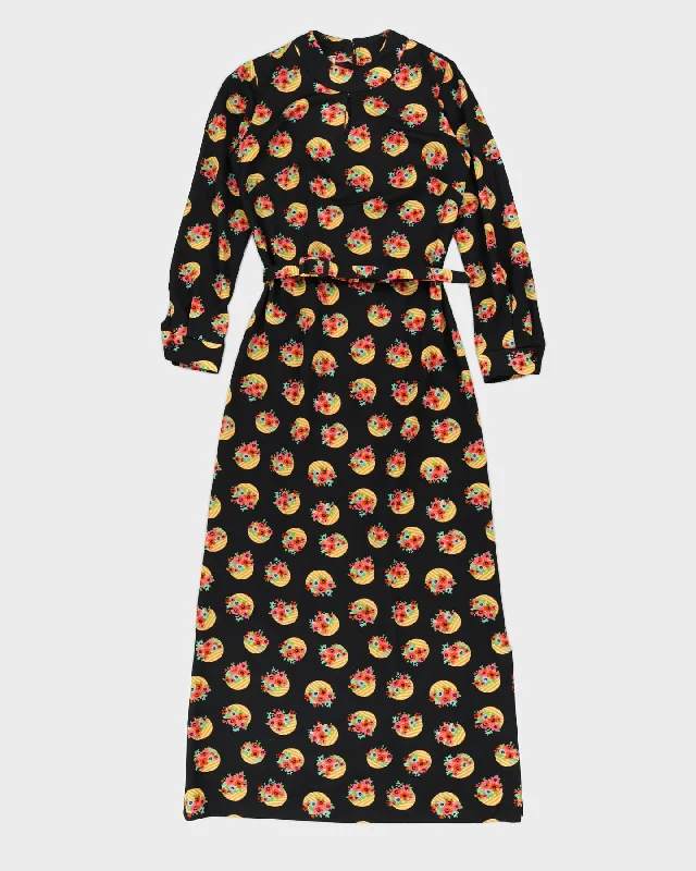 Vintage 1970s Patterned Maxi Dress - S Classic Solid Maxi Dress