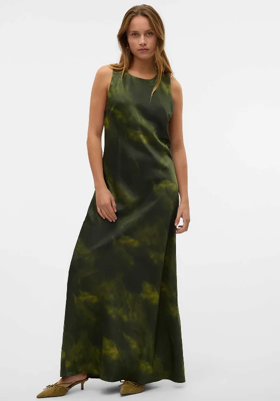 Vero Moda Noele Crossback Maxi Dress, Green Comfortable Maxi Dress with Sleeves