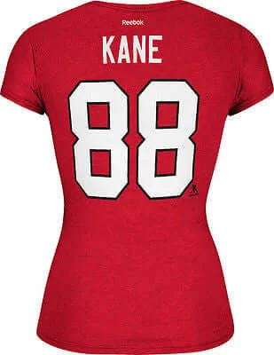 Women's Chicago Blackhawks Patrick Kane #88 Cap Sleeve T-Shirt NHL Reebok Tee Modern Contemporary Chic