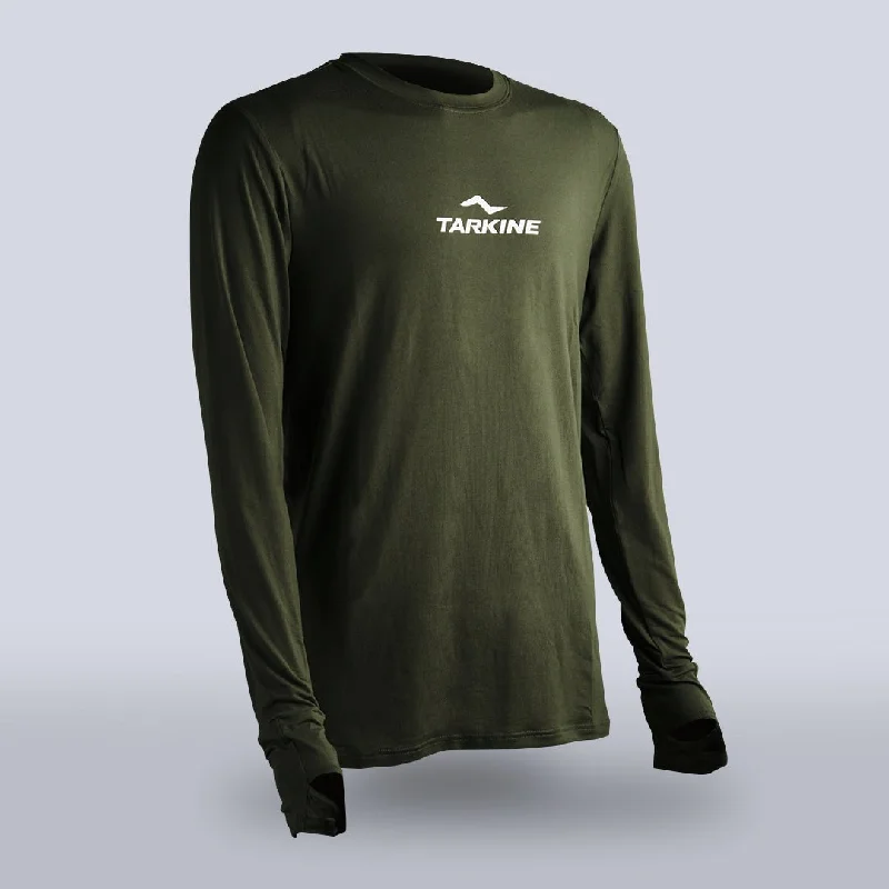 Women's Tarkine Long Sleeve Ultra-Eco Run Tee (Dark Green/Standard Thickness) Beaded Sequined Faux Fur