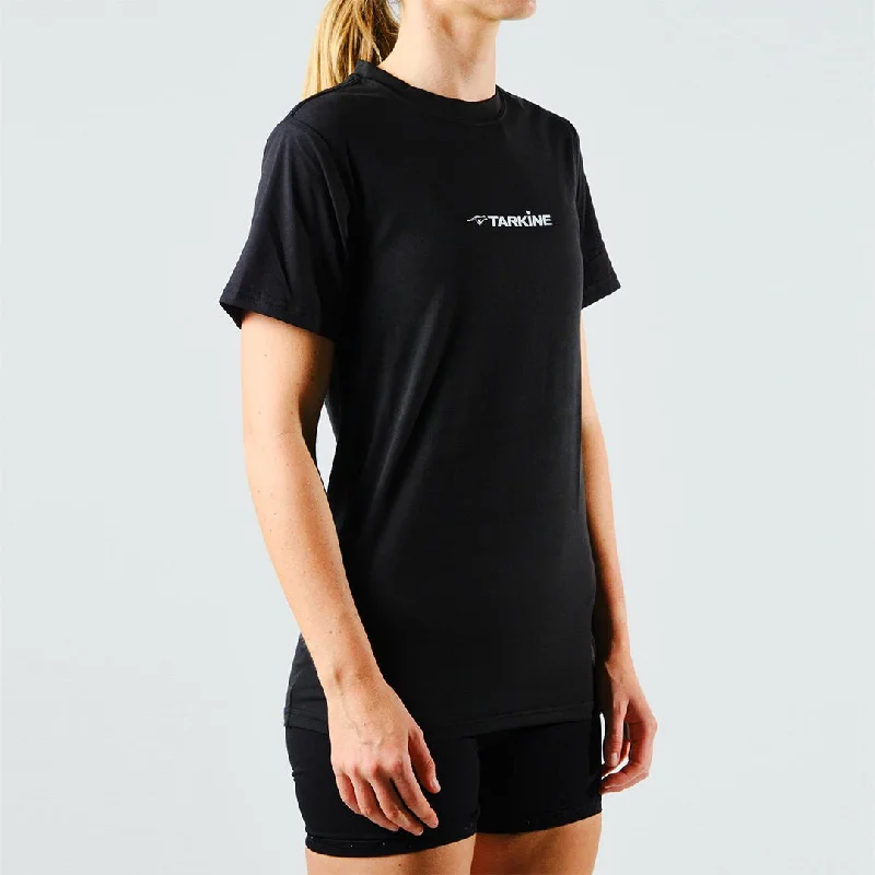 Women's Tarkine Ultra-Eco Run Tee (Tassie Devil Black/Standard Thickness) Elegant Classic Vintage